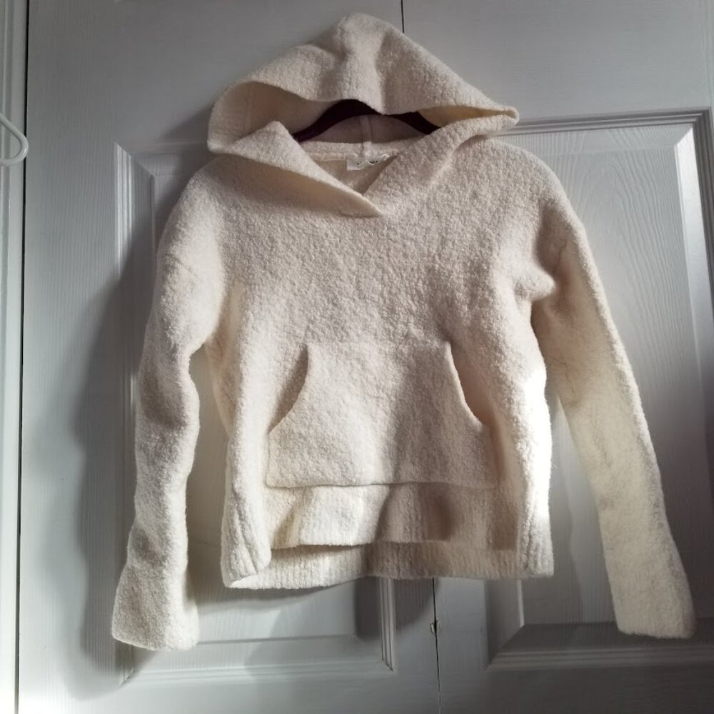 Haven Well Within Women's Hoodie Small White Cream Wool Blend Pocket